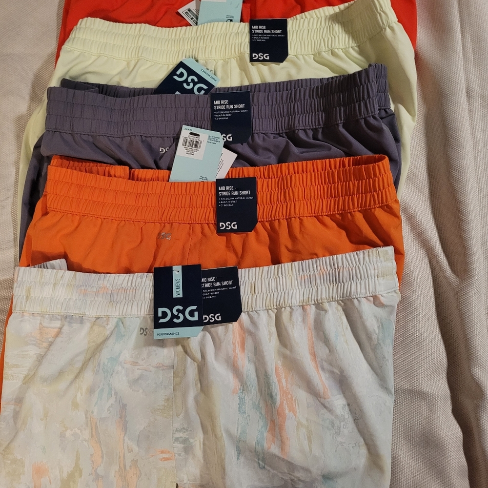 DSG Orange and White Athletic Shorts Elastic Waistband